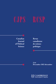 Canadian Journal of Political Science/Revue canadienne de science politique